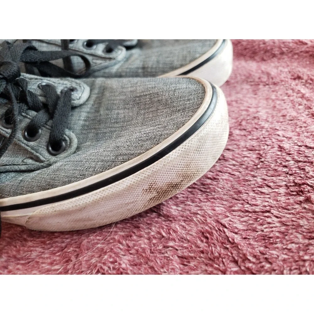 Vans Off The‎ Wall 500714 Gray Canvas Skate Shoes Lace Up Low Top Men's Size 7.5